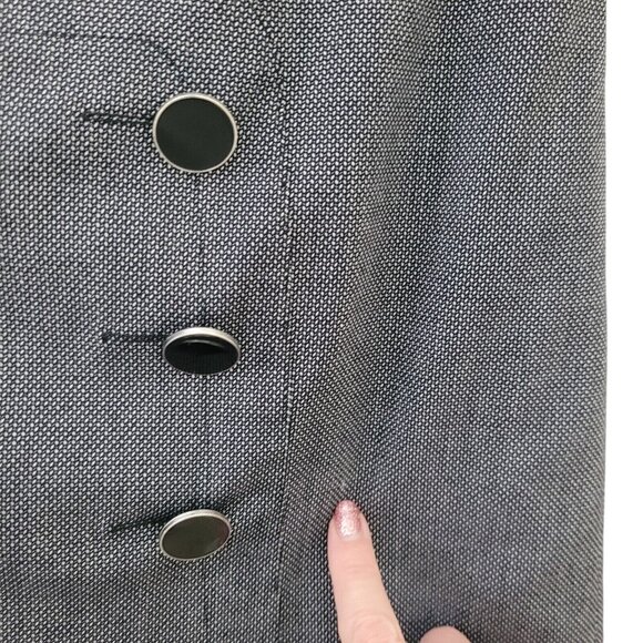 Ann Taylor Loft Herringbone Skirt Womens Size 6 Lined A Line Slit Button Front - Picture 6 of 7